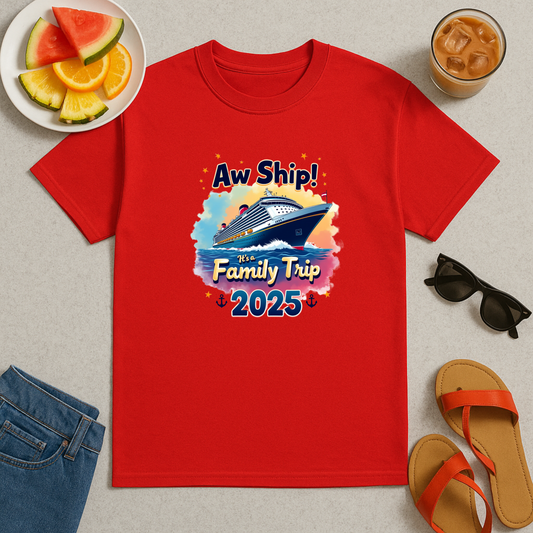 Aw Ship! Family Trip 2025 Shirt, Cruise Squad Shirt, Family Vacation 2025, Cruise Vacation, Personalized Shirts