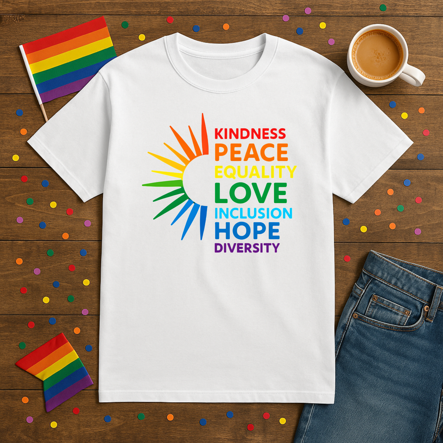 LGBTQ Pride Tee, Kindness Peace Equality Love Inclusion Hope Diversity, LGBT TShirt, Pride Outfit