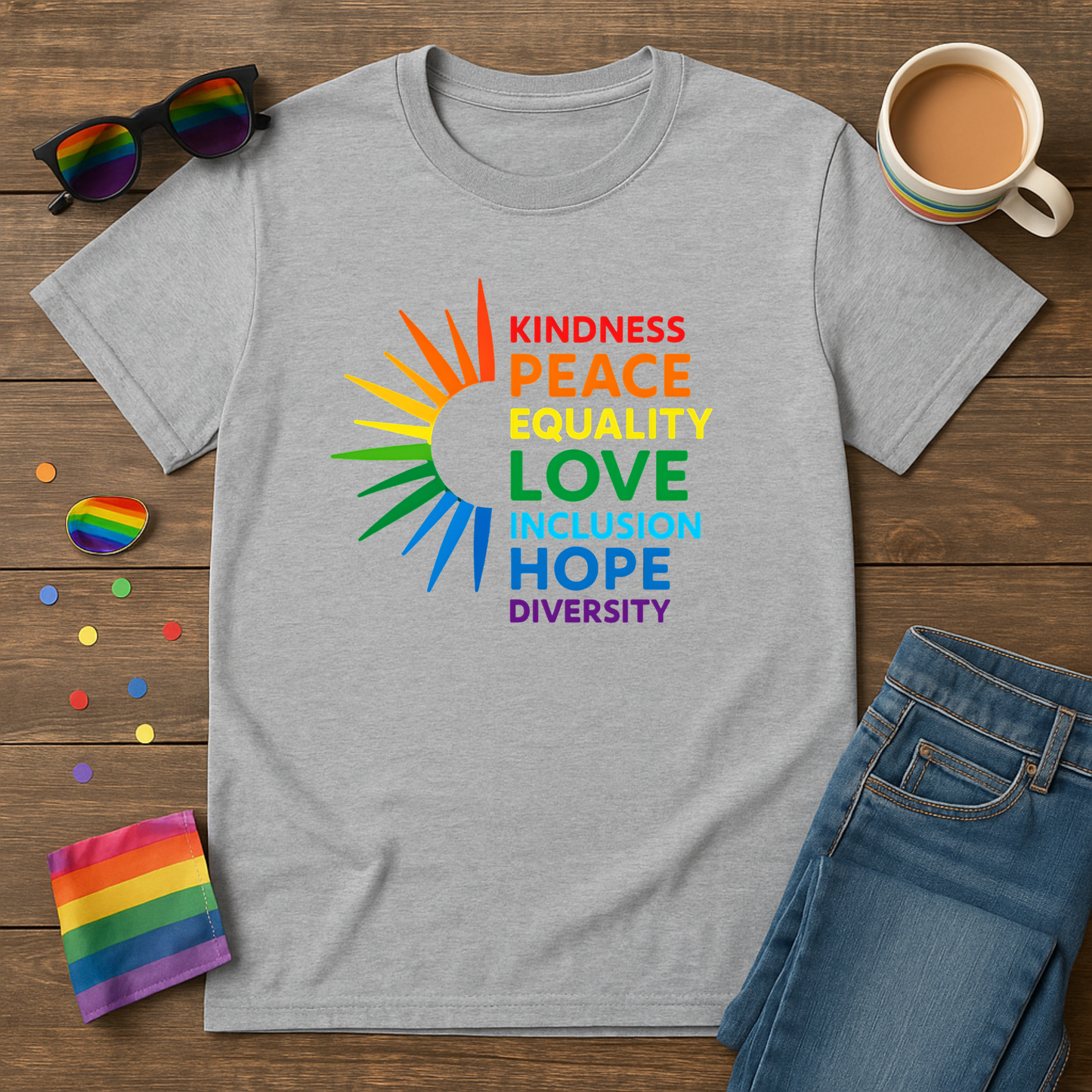 LGBTQ Pride Tee, Kindness Peace Equality Love Inclusion Hope Diversity, LGBT TShirt, Pride Outfit