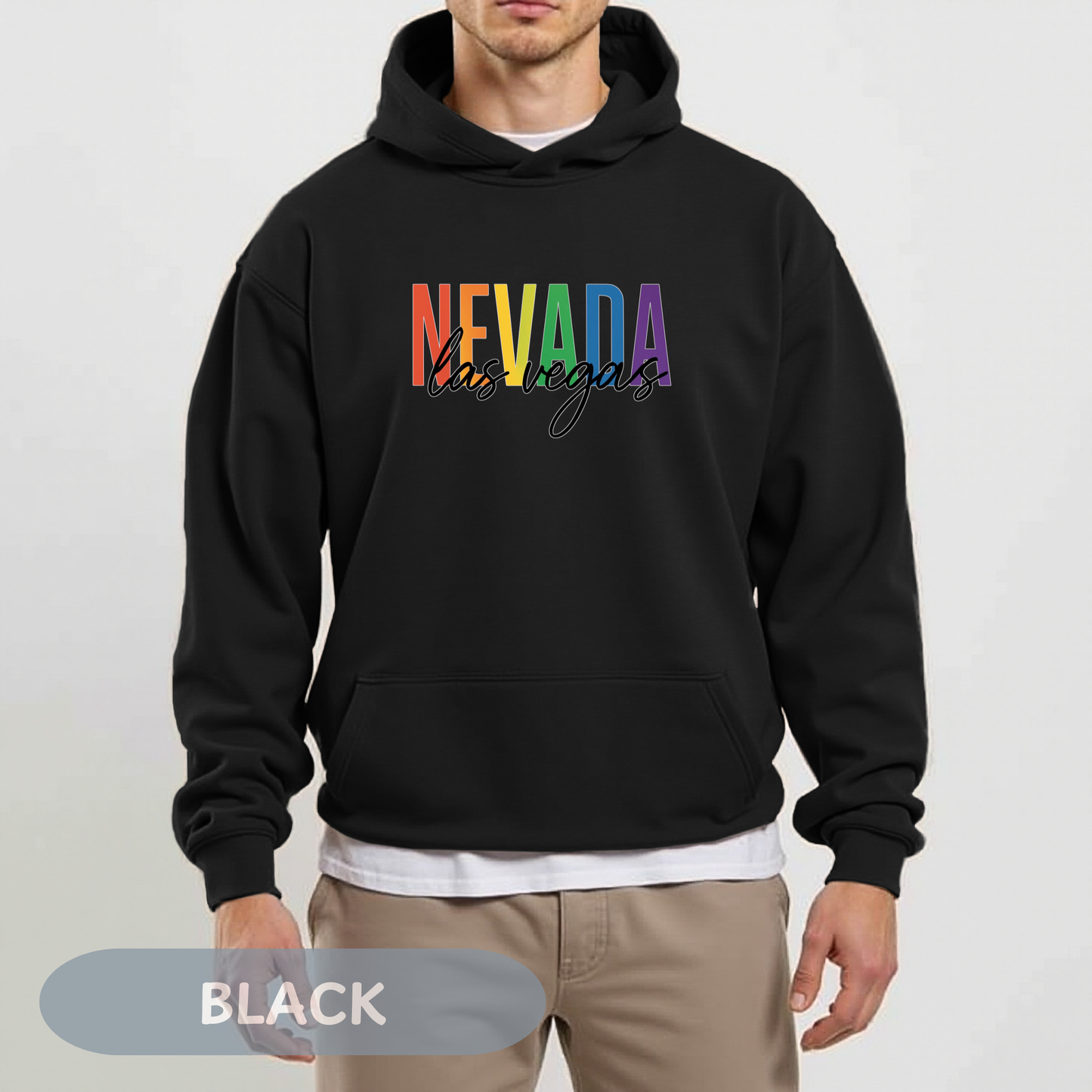 Pride Month Las Vegas Nevada Hoodie, Bisexual Pride Sweatshirt, Transgender Hoodie, Queer Shirt, LGBT Apparel