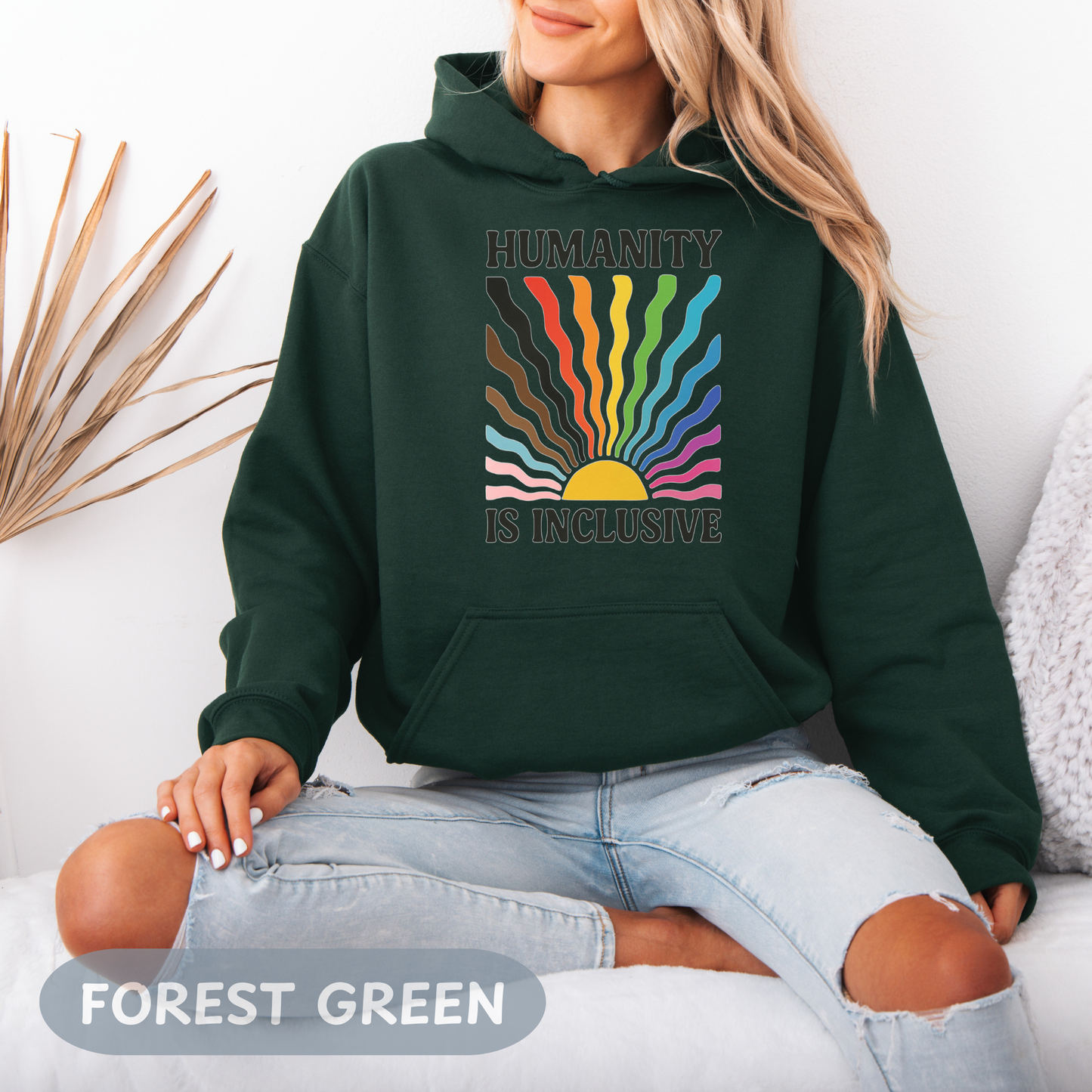 Pride Month Hoodie, Humanity is Inclusive, Pridemonth, Bi Pride Hoodie, Queer Hoodie, LGBT Pride Outfit, Gay Rights Hoodie, Gay awareness
