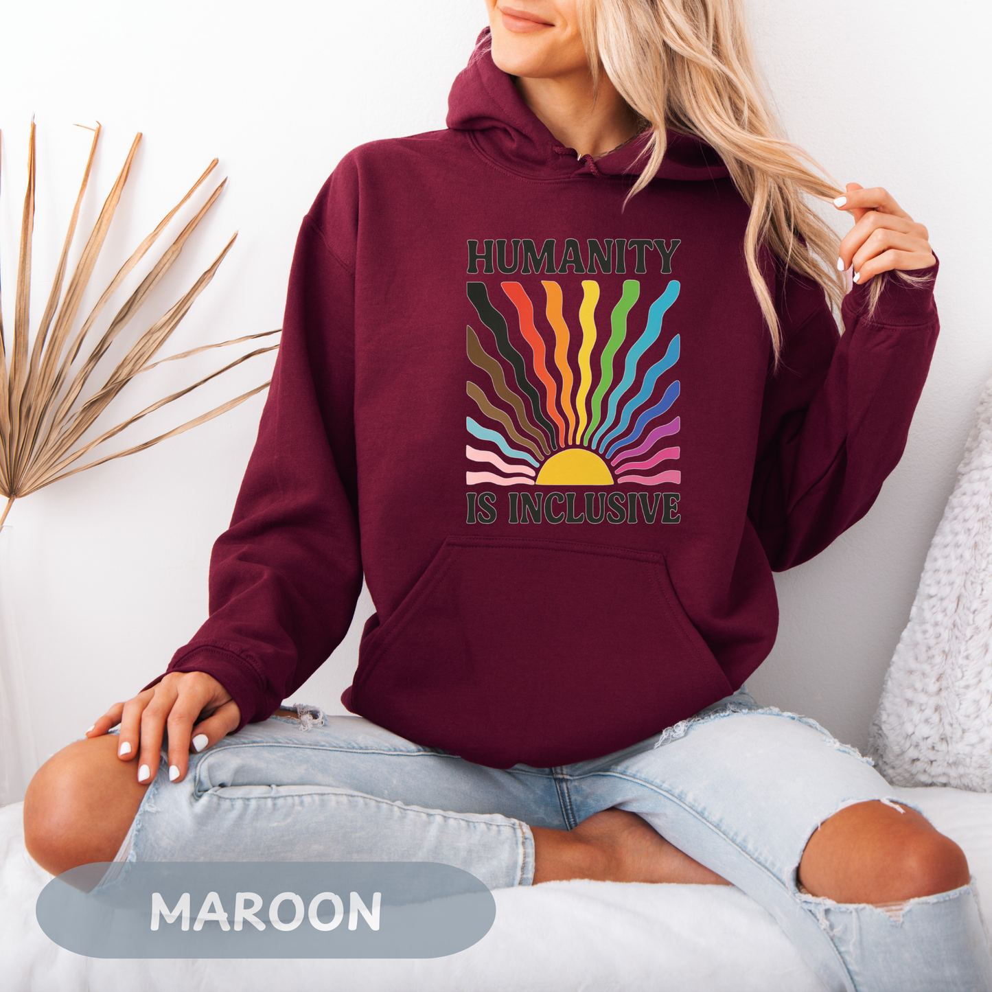 Pride Month Hoodie, Humanity is Inclusive, Pridemonth, Bi Pride Hoodie, Queer Hoodie, LGBT Pride Outfit, Gay Rights Hoodie, Gay awareness