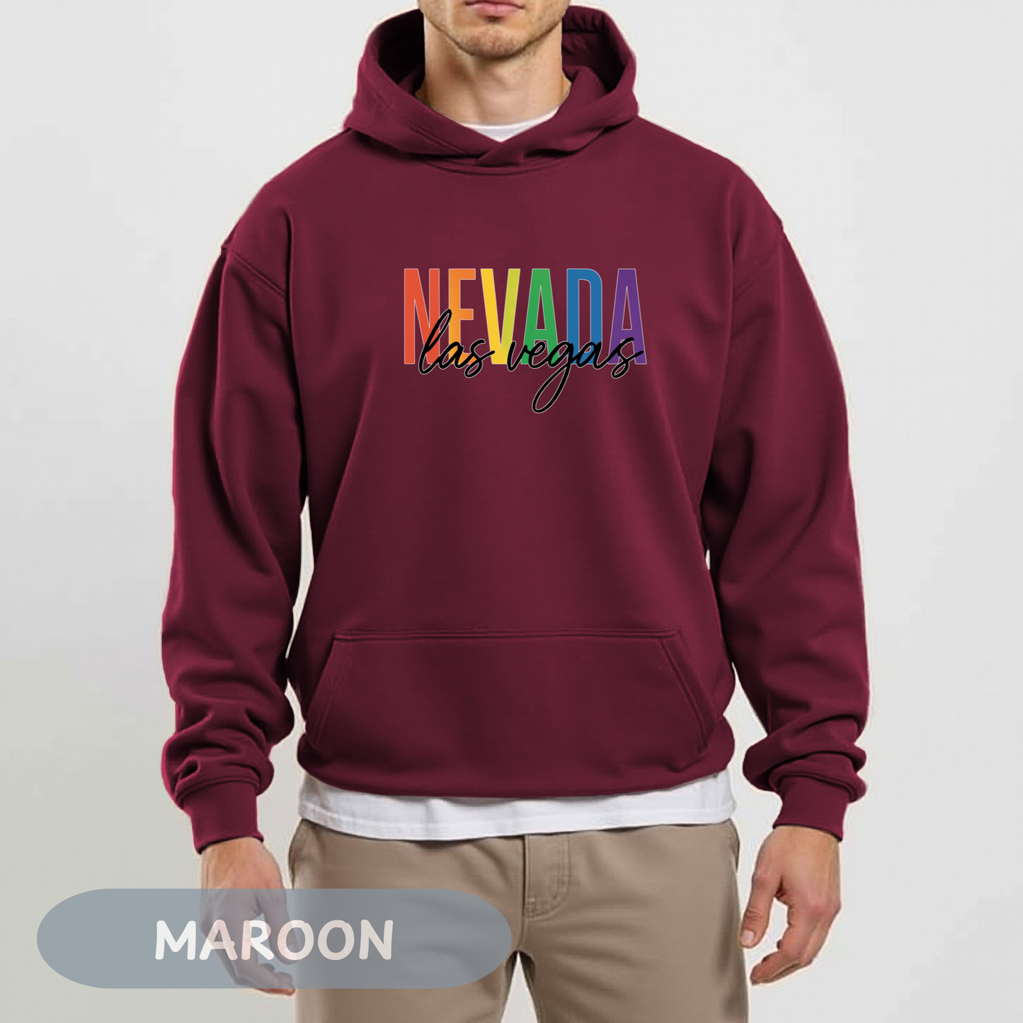 Pride Month Las Vegas Nevada Hoodie, Bisexual Pride Sweatshirt, Transgender Hoodie, Queer Shirt, LGBT Apparel