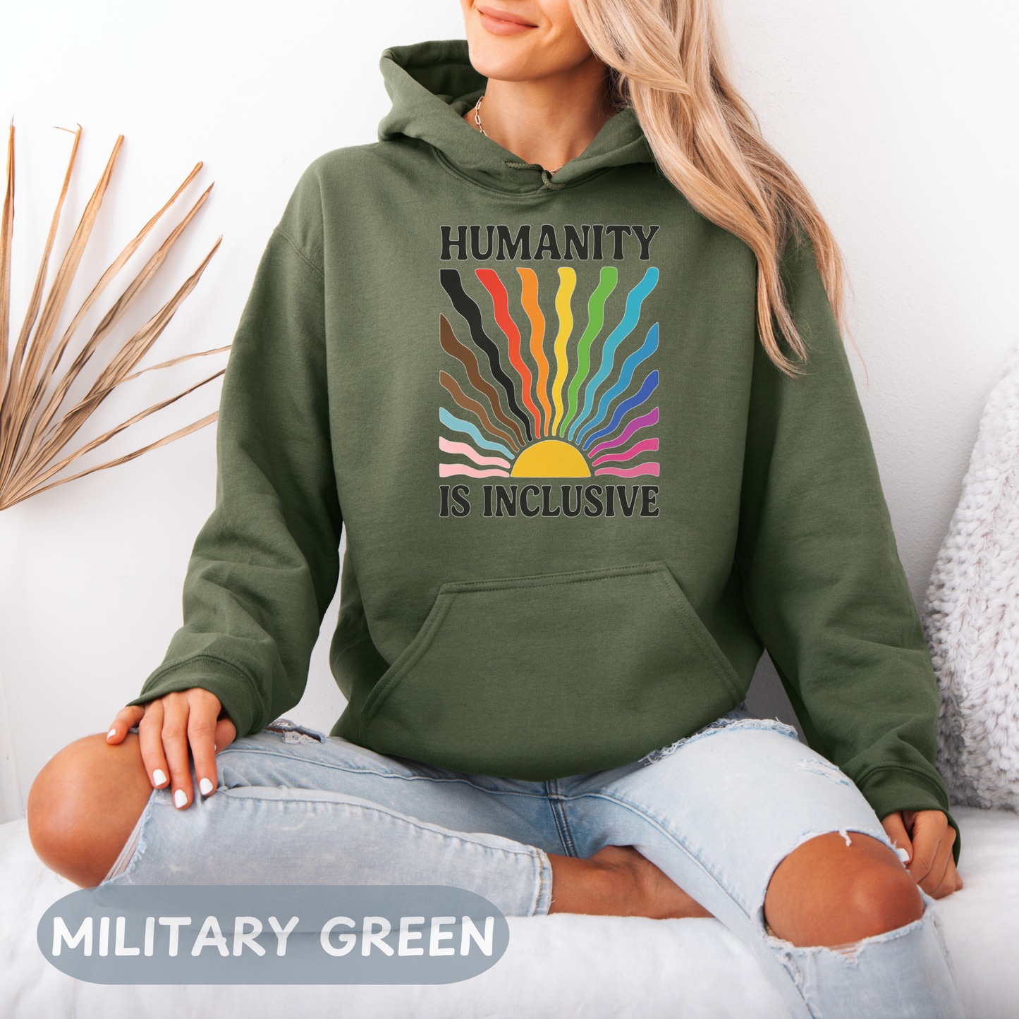 Pride Month Hoodie, Humanity is Inclusive, Pridemonth, Bi Pride Hoodie, Queer Hoodie, LGBT Pride Outfit, Gay Rights Hoodie, Gay awareness