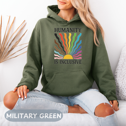 Pride Month Hoodie, Humanity is Inclusive, Pridemonth, Bi Pride Hoodie, Queer Hoodie, LGBT Pride Outfit, Gay Rights Hoodie, Gay awareness