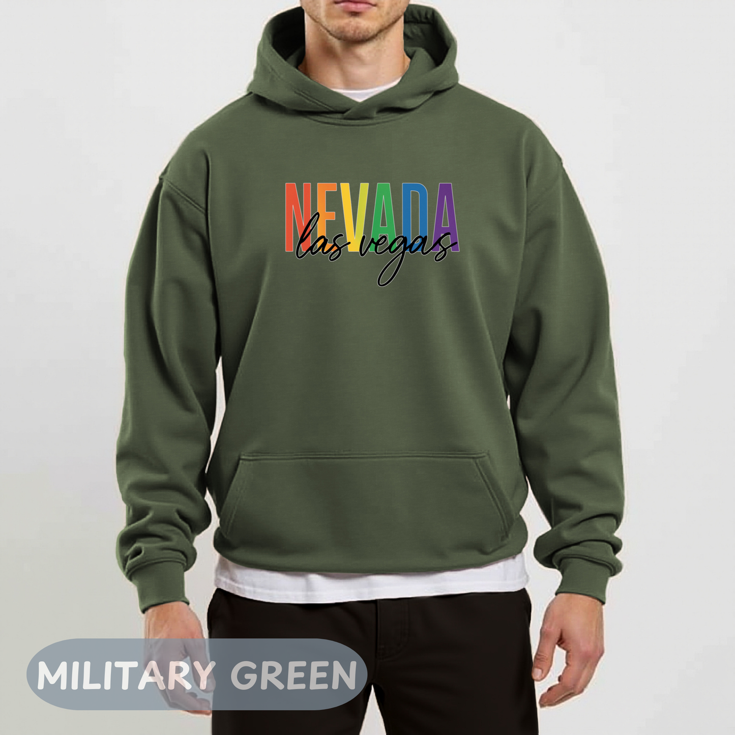 Pride Month Las Vegas Nevada Hoodie, Bisexual Pride Sweatshirt, Transgender Hoodie, Queer Shirt, LGBT Apparel