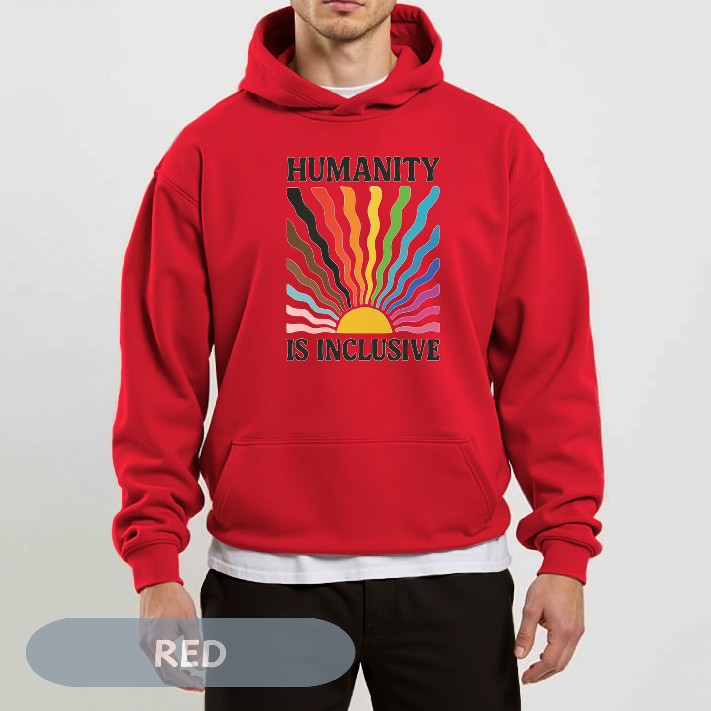 Pride Month Hoodie, Humanity is Inclusive, Pridemonth, Bi Pride Hoodie, Queer Hoodie, LGBT Pride Outfit, Gay Rights Hoodie, Gay awareness