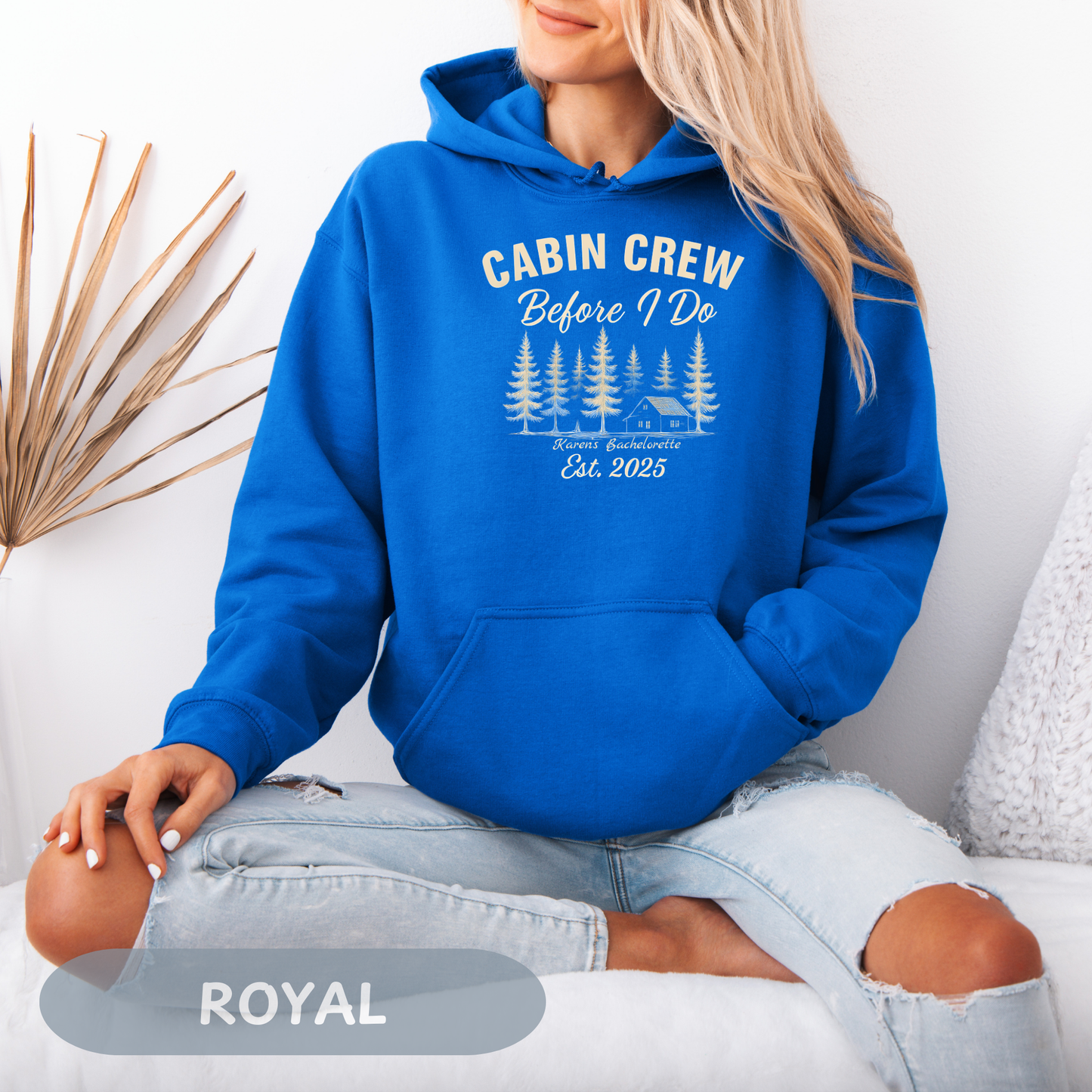 Bachelorette Cabin Crew Hoodie, Camp Bride Sweatshirt, Camping Bach Sweater, Bride to Be, Custom Location, Bridal Gift