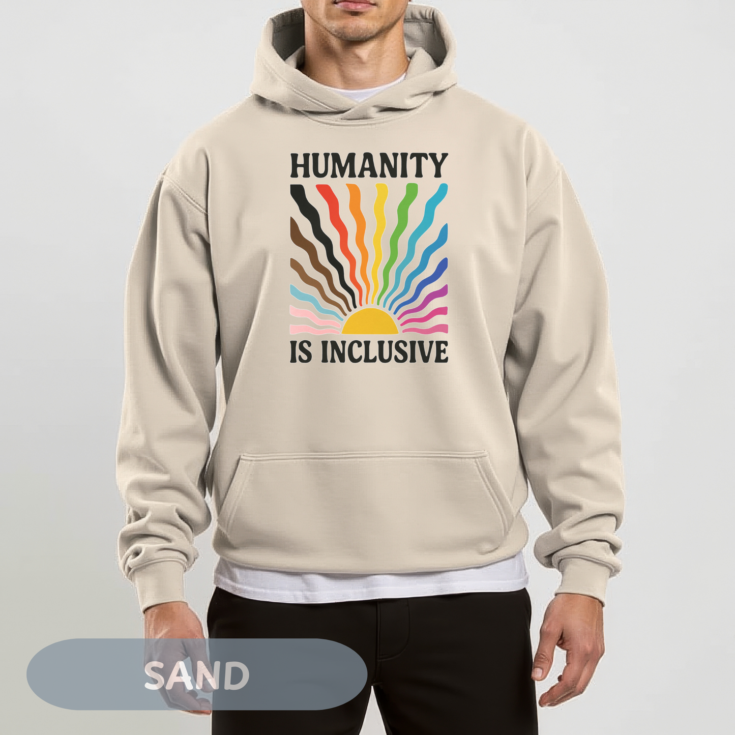 Pride Month Hoodie, Humanity is Inclusive, Pridemonth, Bi Pride Hoodie, Queer Hoodie, LGBT Pride Outfit, Gay Rights Hoodie, Gay awareness