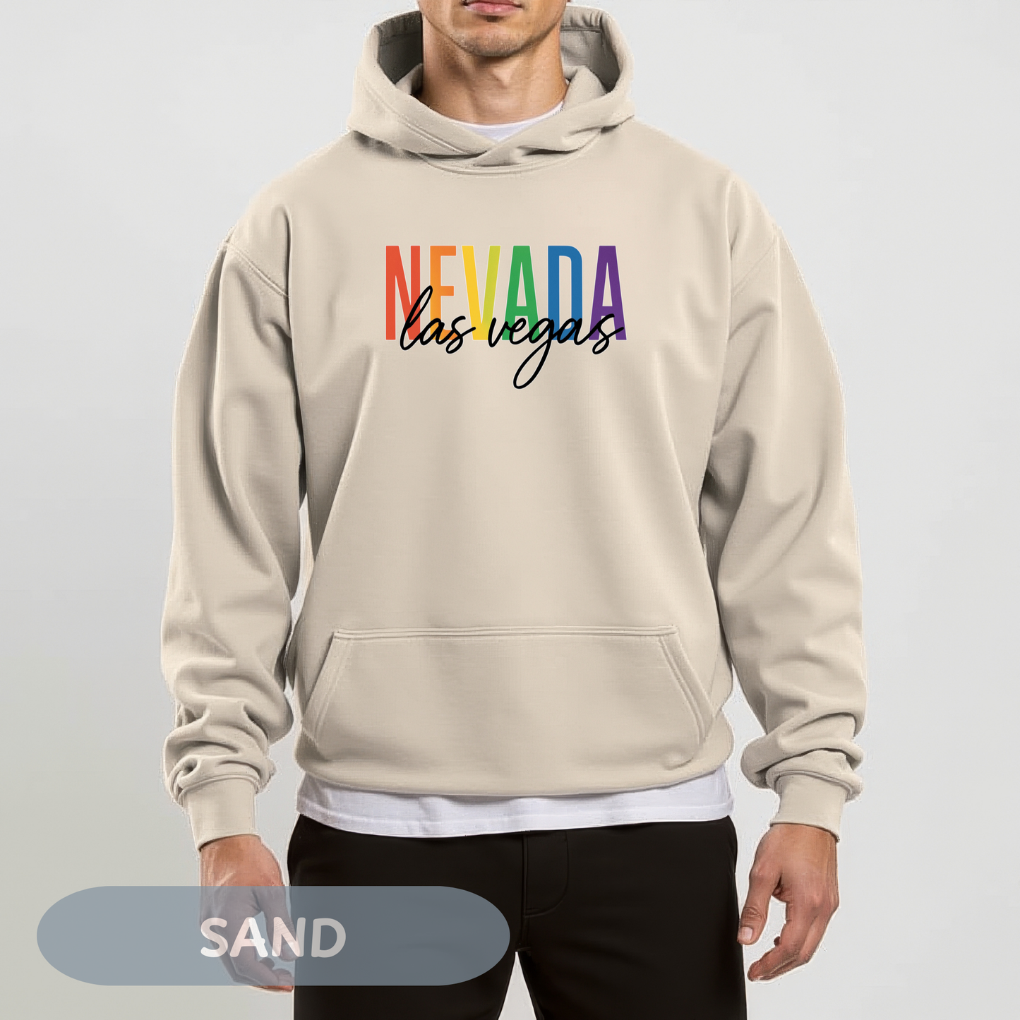 Pride Month Las Vegas Nevada Hoodie, Bisexual Pride Sweatshirt, Transgender Hoodie, Queer Shirt, LGBT Apparel