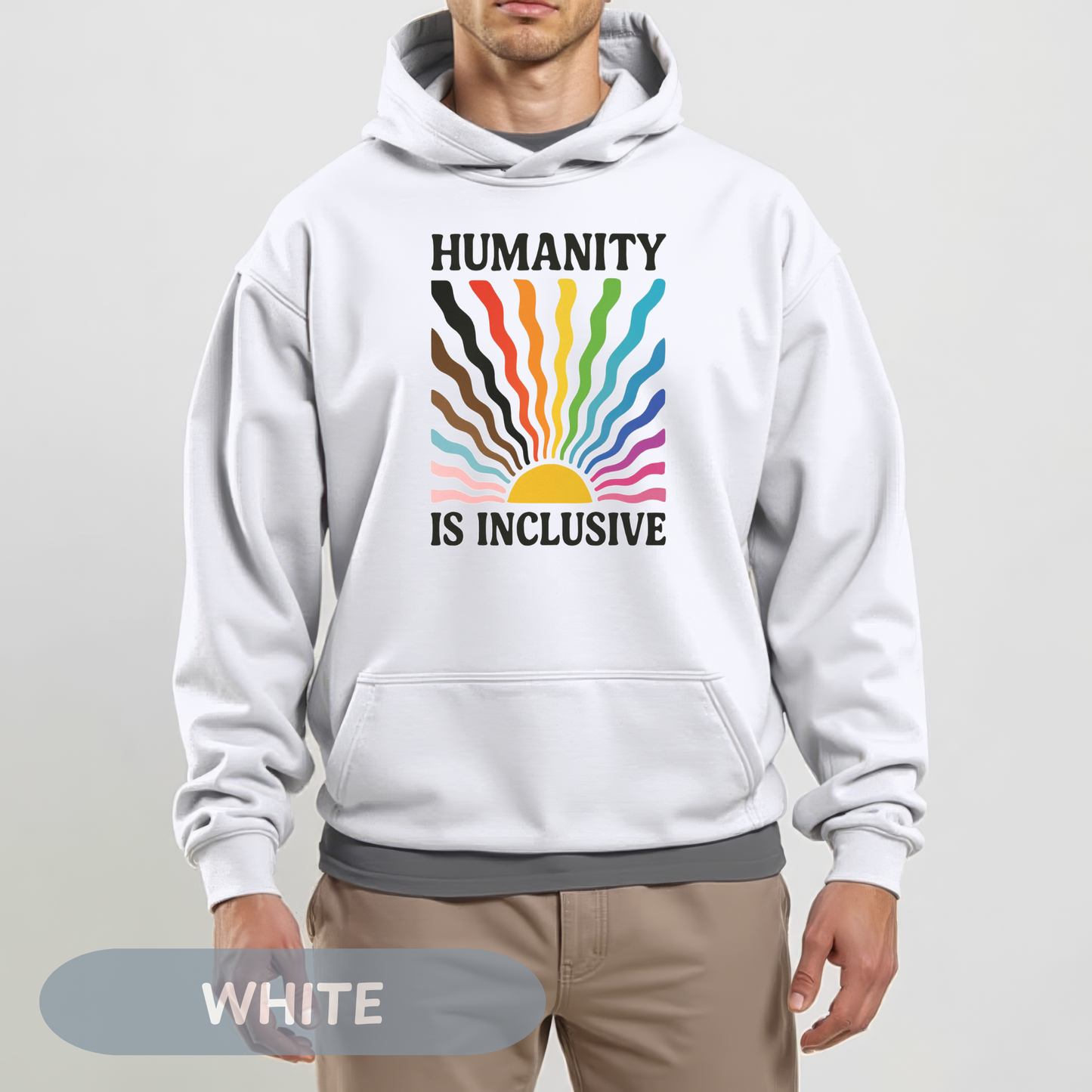 Pride Month Hoodie, Humanity is Inclusive, Pridemonth, Bi Pride Hoodie, Queer Hoodie, LGBT Pride Outfit, Gay Rights Hoodie, Gay awareness