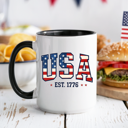 USA Patriotic Coffee Mug, Memorial Day Mug, American Flag Mug, Patriotic Mug, Freedom Cup, USA Flag Mug, Fourth of July
