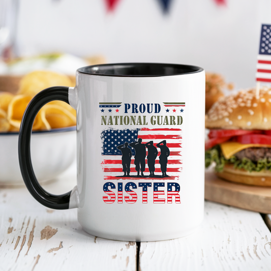 Proud National Guard Sister Mug, Army National Guard, Armed Forces Gift, Veteran Appreciation, Gift For Heroes
