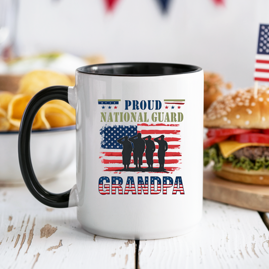 Proud National Guard Grandpa Coffee Mug, Army National Guard, Veteran Appreciation, Gift for Heroes, Military Family Gift