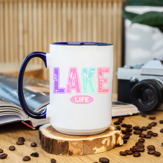 Lake Life Accent Coffee Mug, Great Lakes Mug, Michigan Gifts, Lake Vibes, Modern Mug, Lake House Gifts, Lakehouse Decor