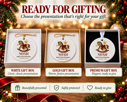 Personalized Baby First Christmas Rocking Horse Ornament