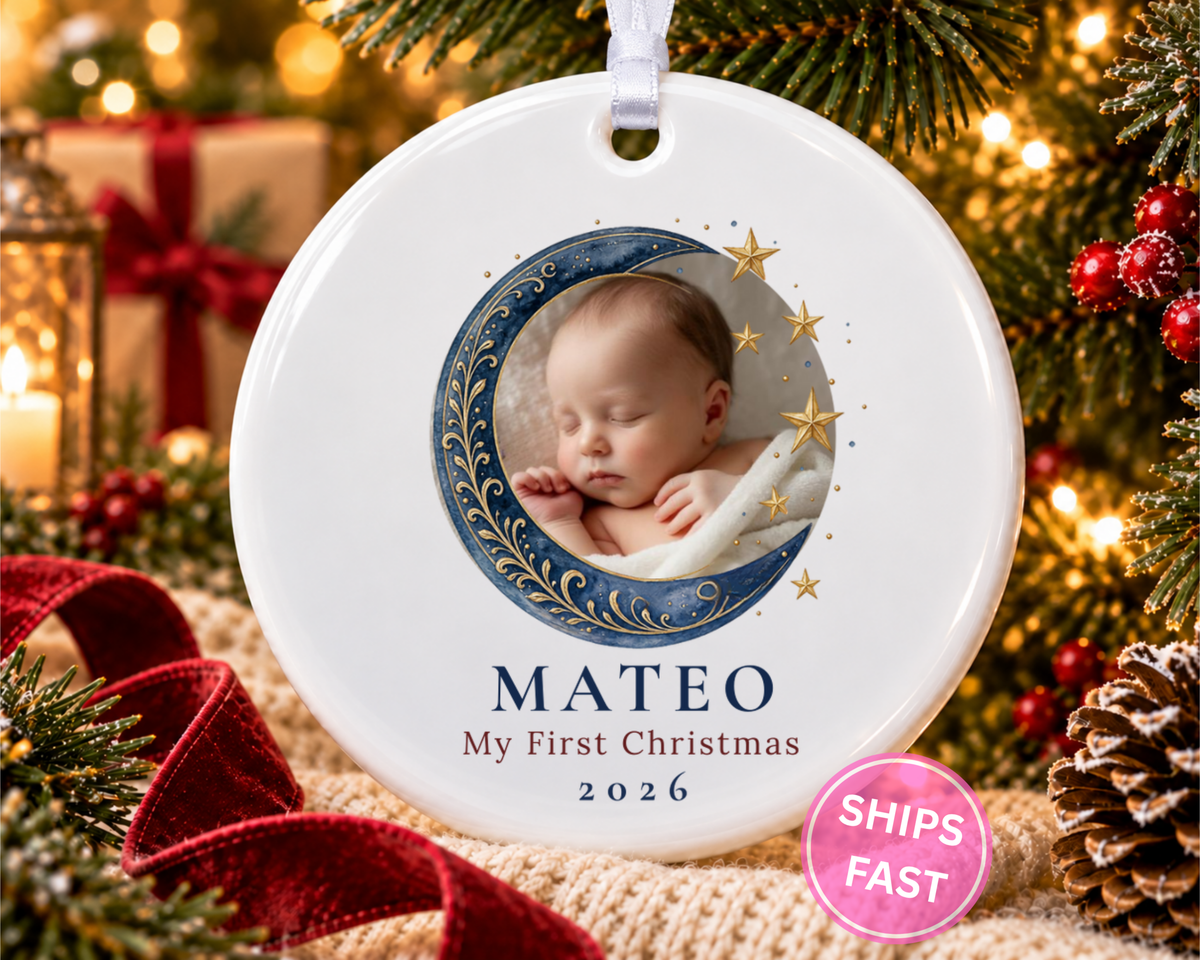 Personalized Baby Photo First Christmas Ornament