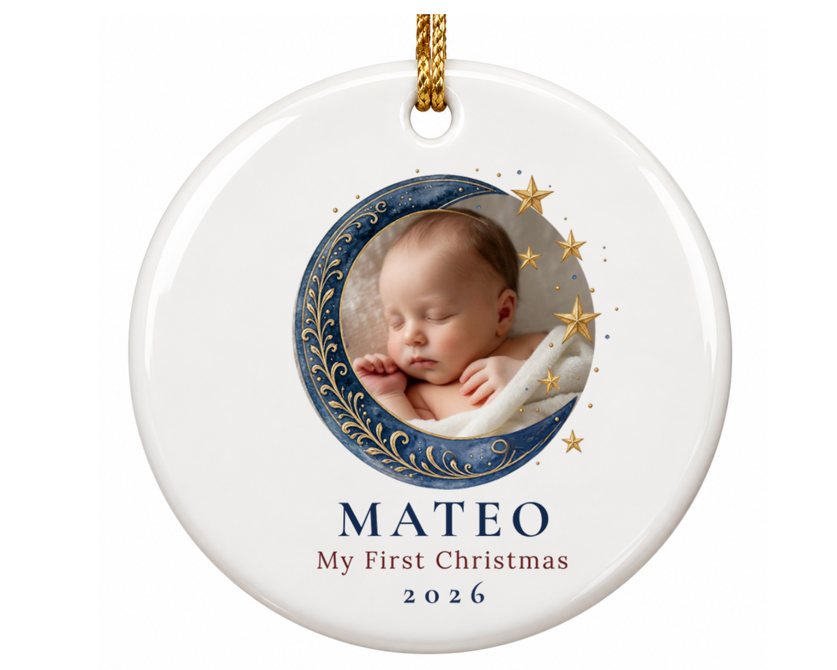 Personalized Baby Photo First Christmas Ornament
