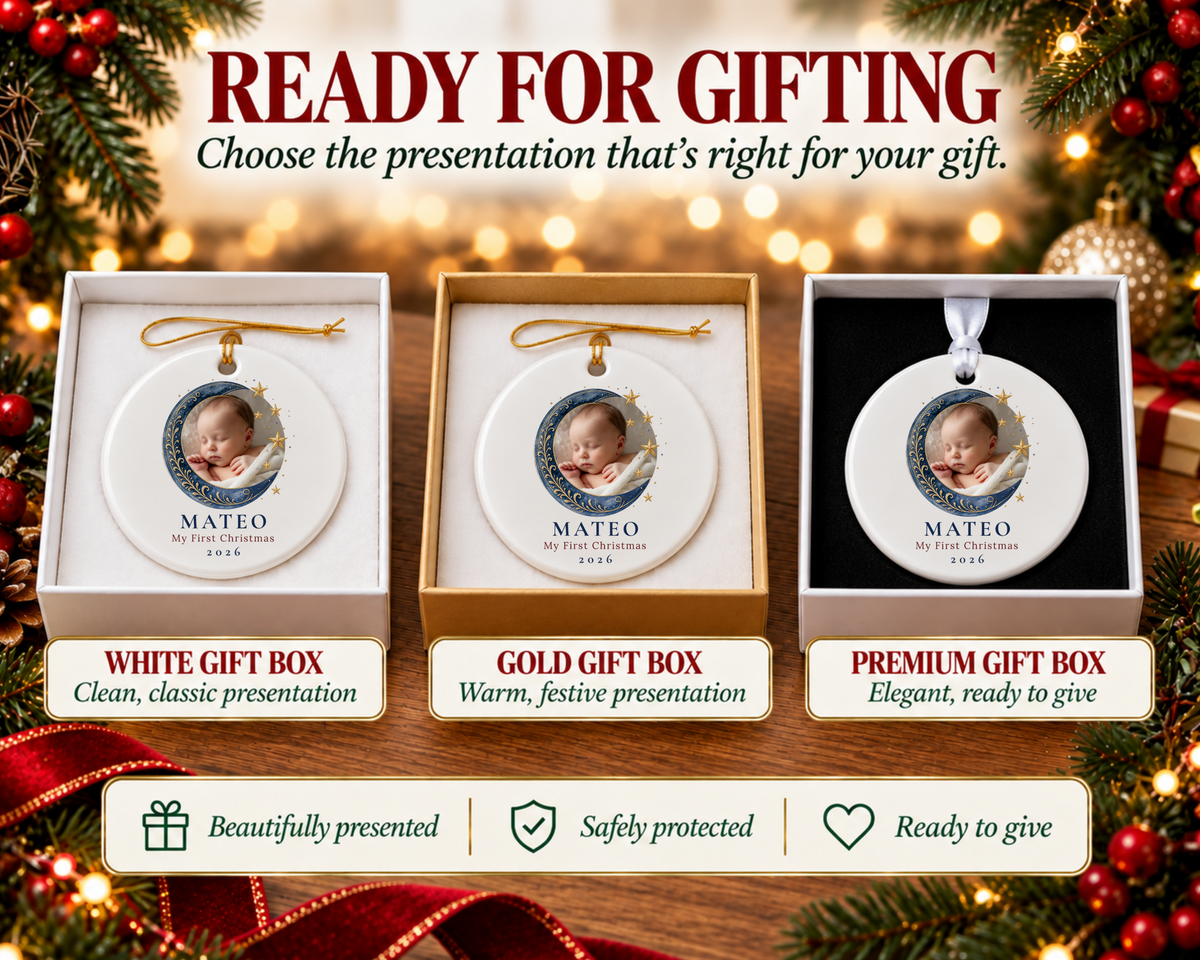 Personalized Baby Photo First Christmas Ornament