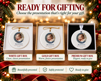 Personalized Baby Photo First Christmas Ornament
