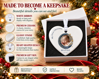 Personalized Baby Photo First Christmas Ornament