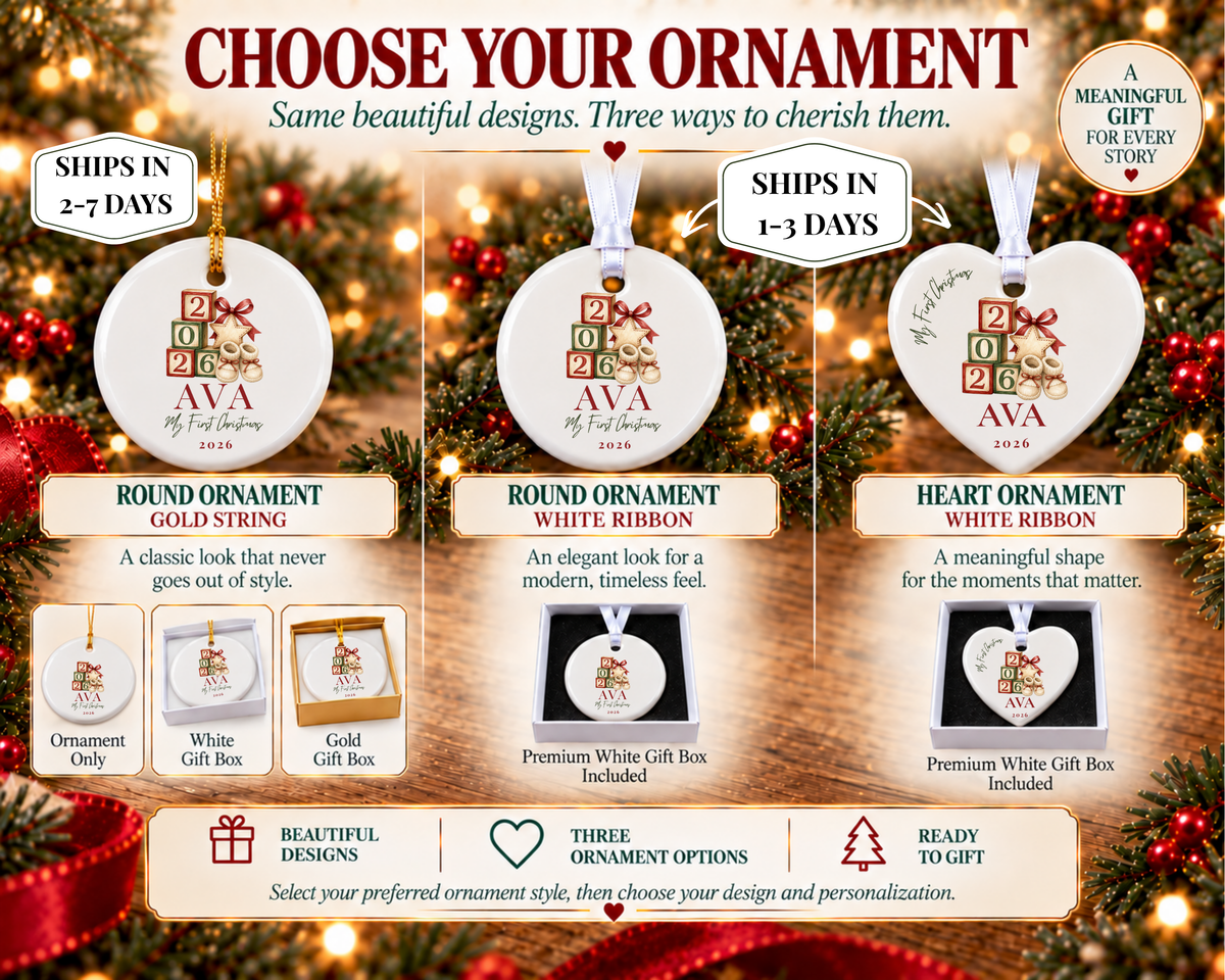Personalized First Christmas Baby Blocks Ornament