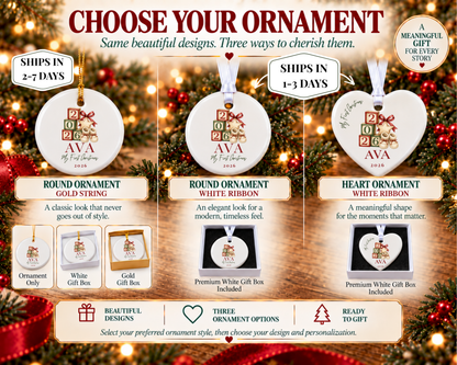 Personalized First Christmas Baby Blocks Ornament