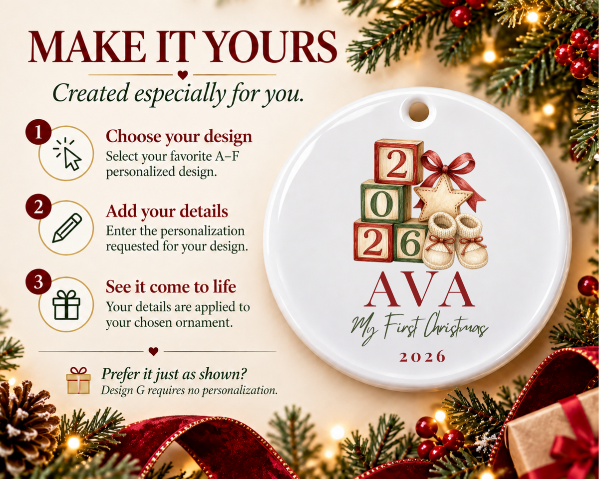 Personalized First Christmas Baby Blocks Ornament