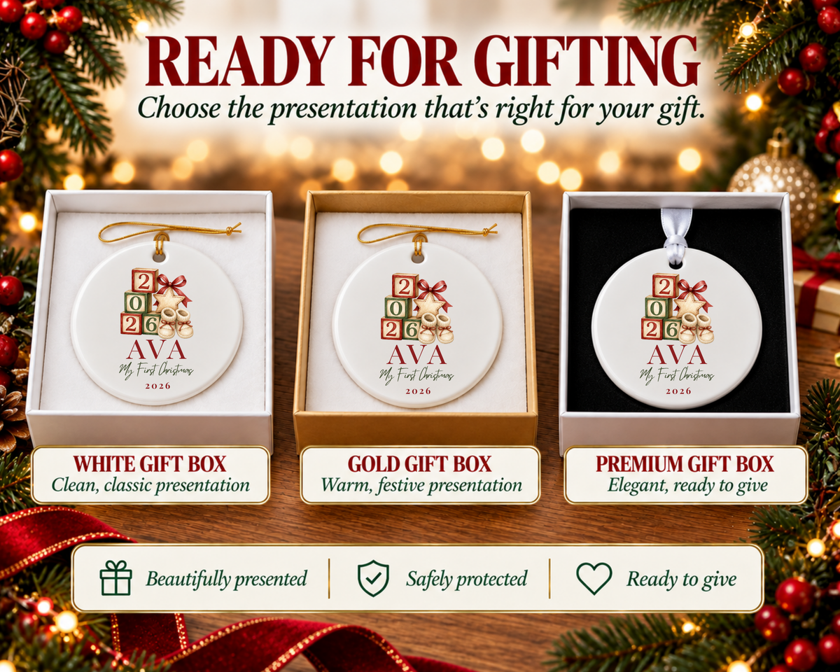 Personalized First Christmas Baby Blocks Ornament