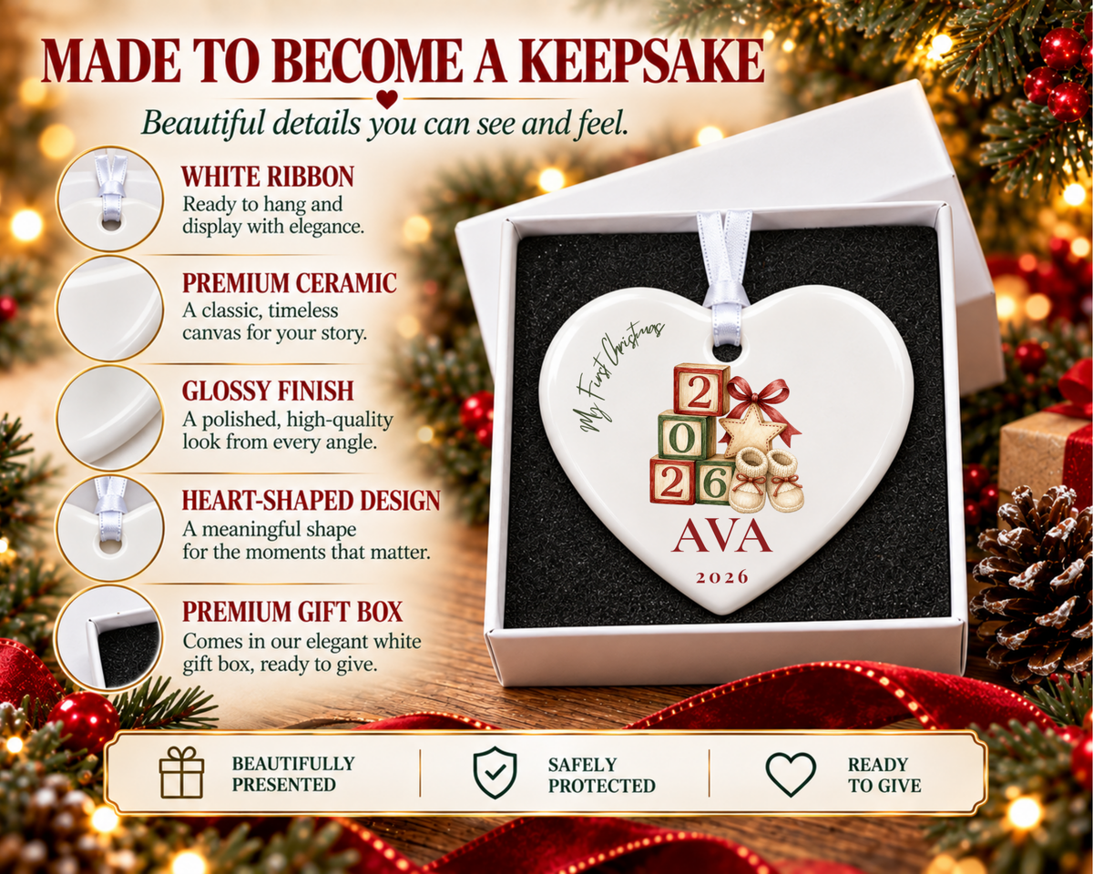Personalized First Christmas Baby Blocks Ornament