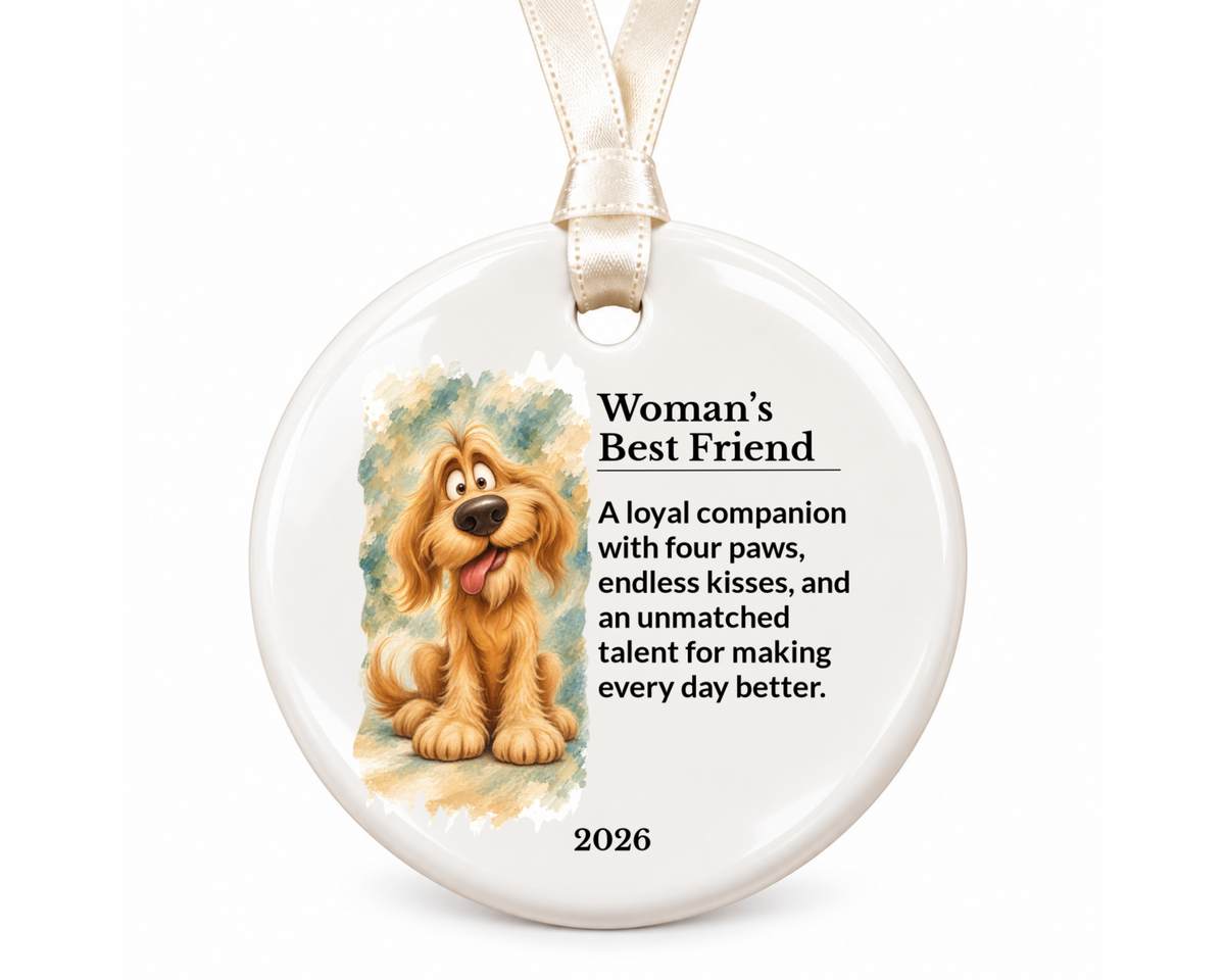 Personalized Dog Mom Ornament, Personalized Christmas Ornament, Dog Mom Gift, Custom Pet Ornament, Ceramic Ornament, Pet Christmas Ornament