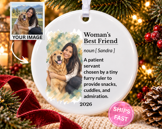 Personalized Dog Lover Ornament, Custom Pet Ornament, Dog Lover Christmas Gift, Dog Lover Gift, Pet Christmas Ornament, Ceramic Ornament