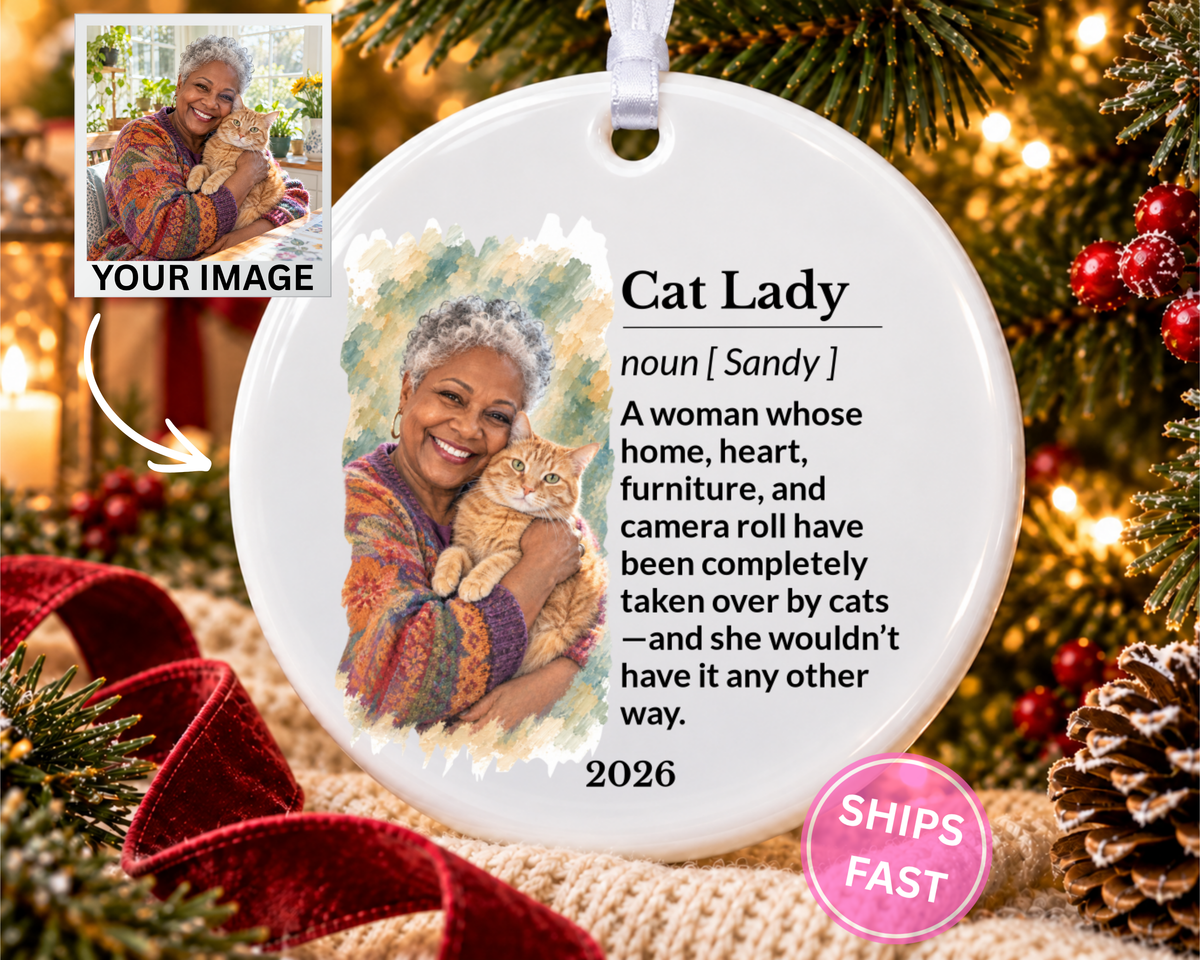 Personalized Cat Mom Ornament, Personalized Cat Ornament, Cat Mom Gift, Personalized Christmas Ornament, Personalized Pet Ornament