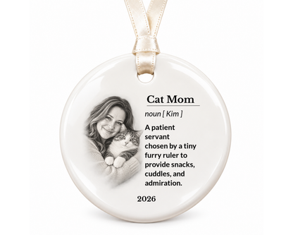 Personalized Cat Mom Ornament, Personalized Cat Ornament, Cat Mom Gift, Personalized Christmas Ornament, Personalized Pet Ornament
