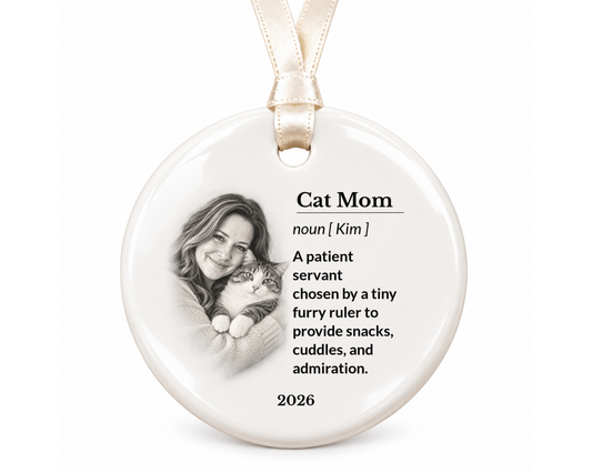 Personalized Cat Mom Ornament, Personalized Cat Ornament, Cat Mom Gift, Personalized Christmas Ornament, Personalized Pet Ornament
