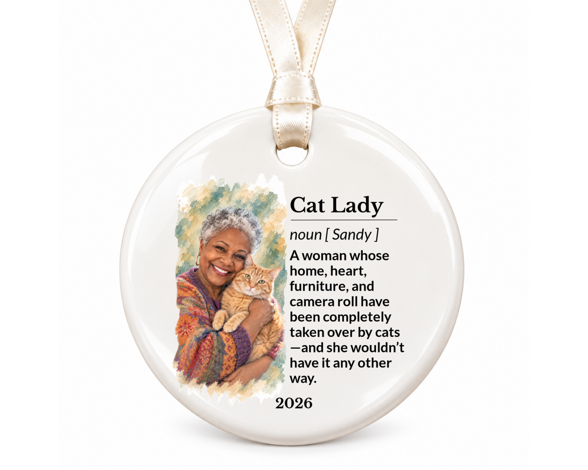 Personalized Cat Mom Ornament, Personalized Cat Ornament, Cat Mom Gift, Personalized Christmas Ornament, Personalized Pet Ornament