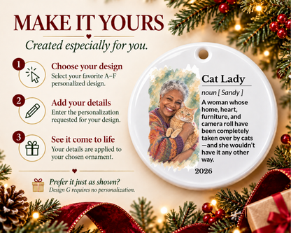 Personalized Cat Mom Ornament, Personalized Cat Ornament, Cat Mom Gift, Personalized Christmas Ornament, Personalized Pet Ornament