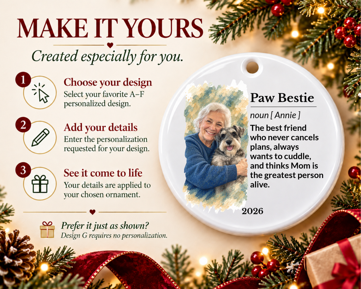 Personalized Dog Dad Ornament, Pet Christmas Ornament, Dog Dad Gift, Gift For Dog Dad, Custom Pet Ornament, Personalized Pet Ornament