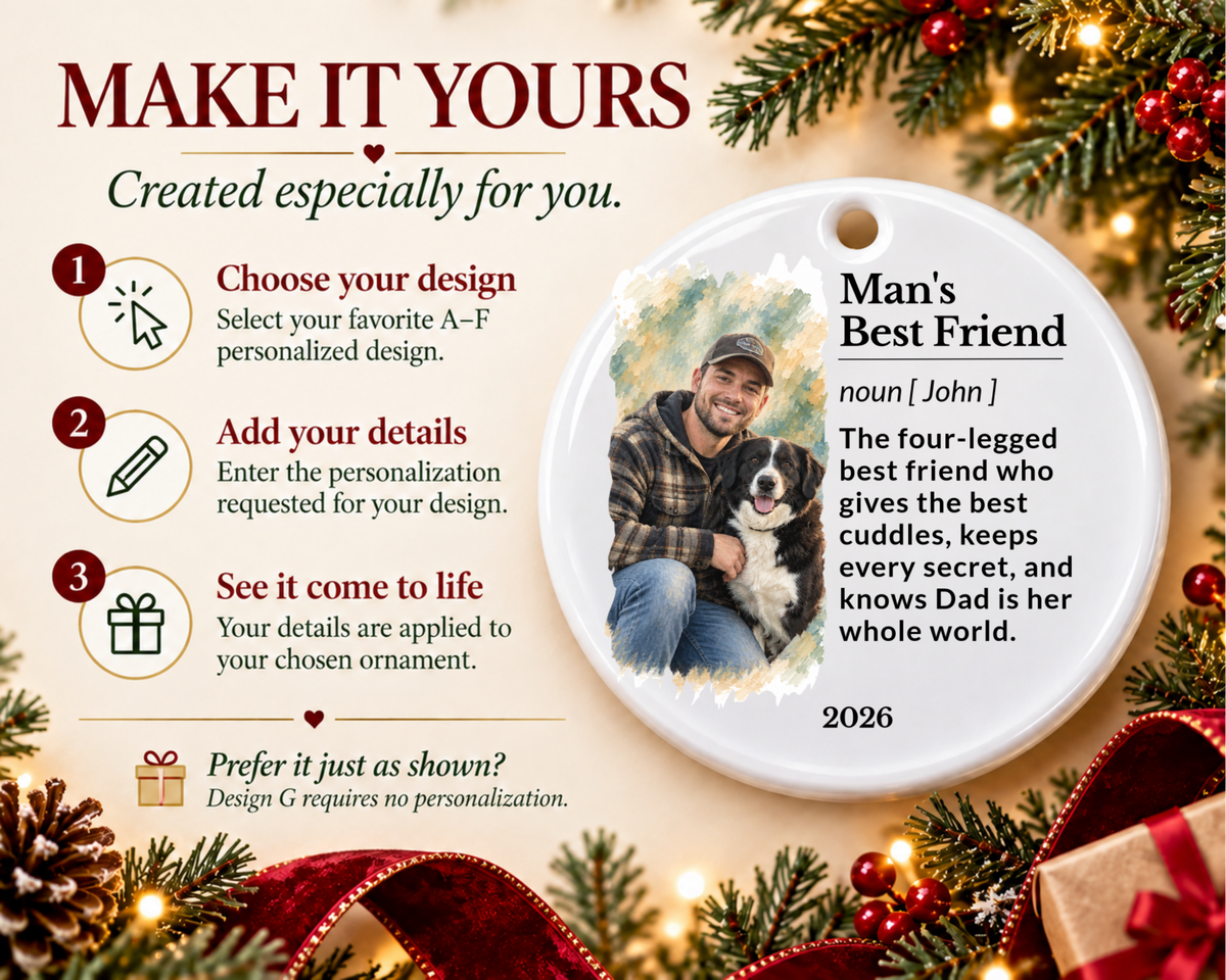 Personalized Dog Ornament, Ceramic Ornament, Personalized Christmas Ornament, Pet Ornament, Pet Christmas Ornament, Custom Pet Ornament