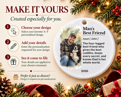 Personalized Dog Ornament, Ceramic Ornament, Personalized Christmas Ornament, Pet Ornament, Pet Christmas Ornament, Custom Pet Ornament
