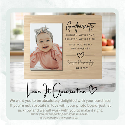Godparent Proposal, Personalized Godparent Photo Board, Custom Godparent Picture Board, Faith Keepsake Gift, Godparent Proposal Custom Gift personalized photo board — image 6 of 13