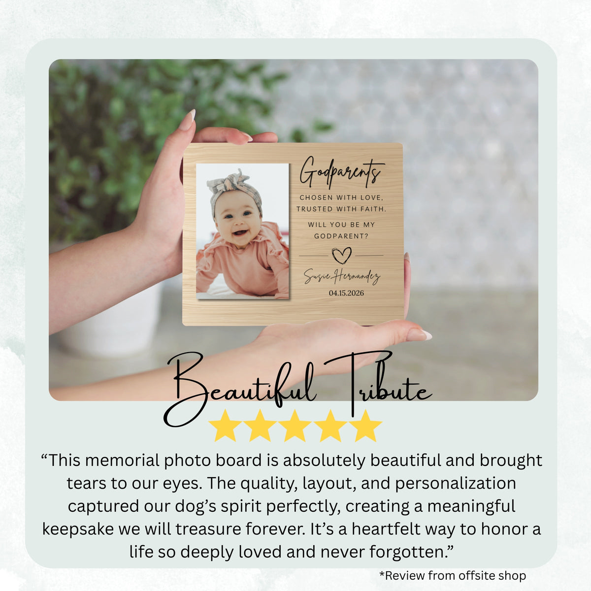 Godparent Proposal, Personalized Godparent Photo Board, Custom Godparent Picture Board, Faith Keepsake Gift, Godparent Proposal Custom Gift personalized photo board — image 8 of 13