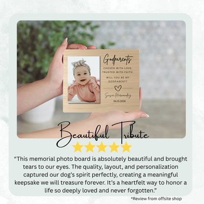 Godparent Proposal, Personalized Godparent Photo Board, Custom Godparent Picture Board, Faith Keepsake Gift, Godparent Proposal Custom Gift personalized photo board — image 8 of 13