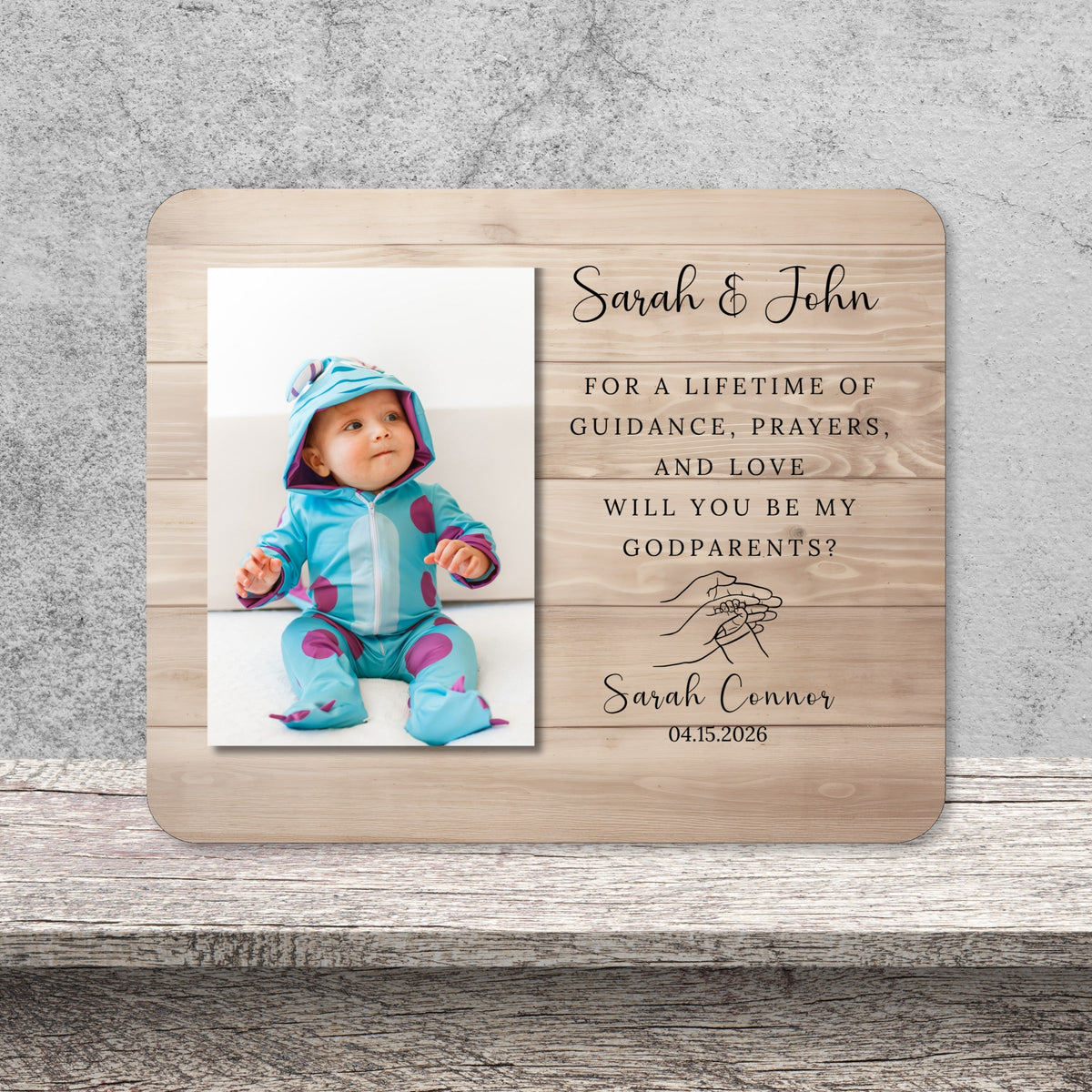 Godparent Proposal, Personalized Godparent Photo Board, Custom Godparent Picture Board, Faith Keepsake Gift, Godparent Proposal Custom Gift personalized photo board — image 13 of 13