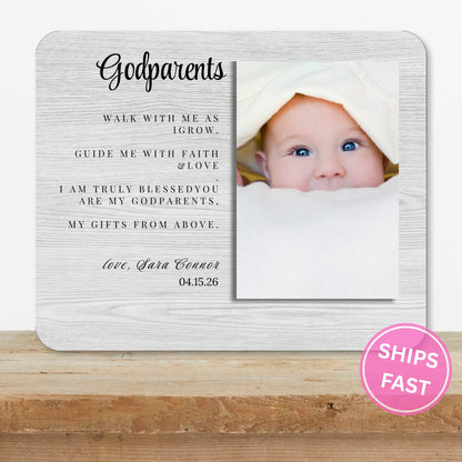 Godmother Gift, Personalized Godparent Photo Board, Custom Godparent Picture Board, Faith Keepsake Gift, Godparent Proposal Custom Gift personalized photo board — image 2 of 13