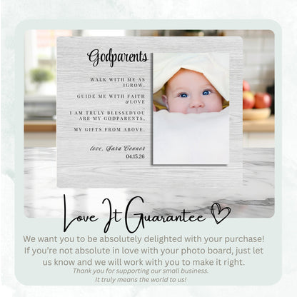 Godmother Gift, Personalized Godparent Photo Board, Custom Godparent Picture Board, Faith Keepsake Gift, Godparent Proposal Custom Gift personalized photo board — image 6 of 13