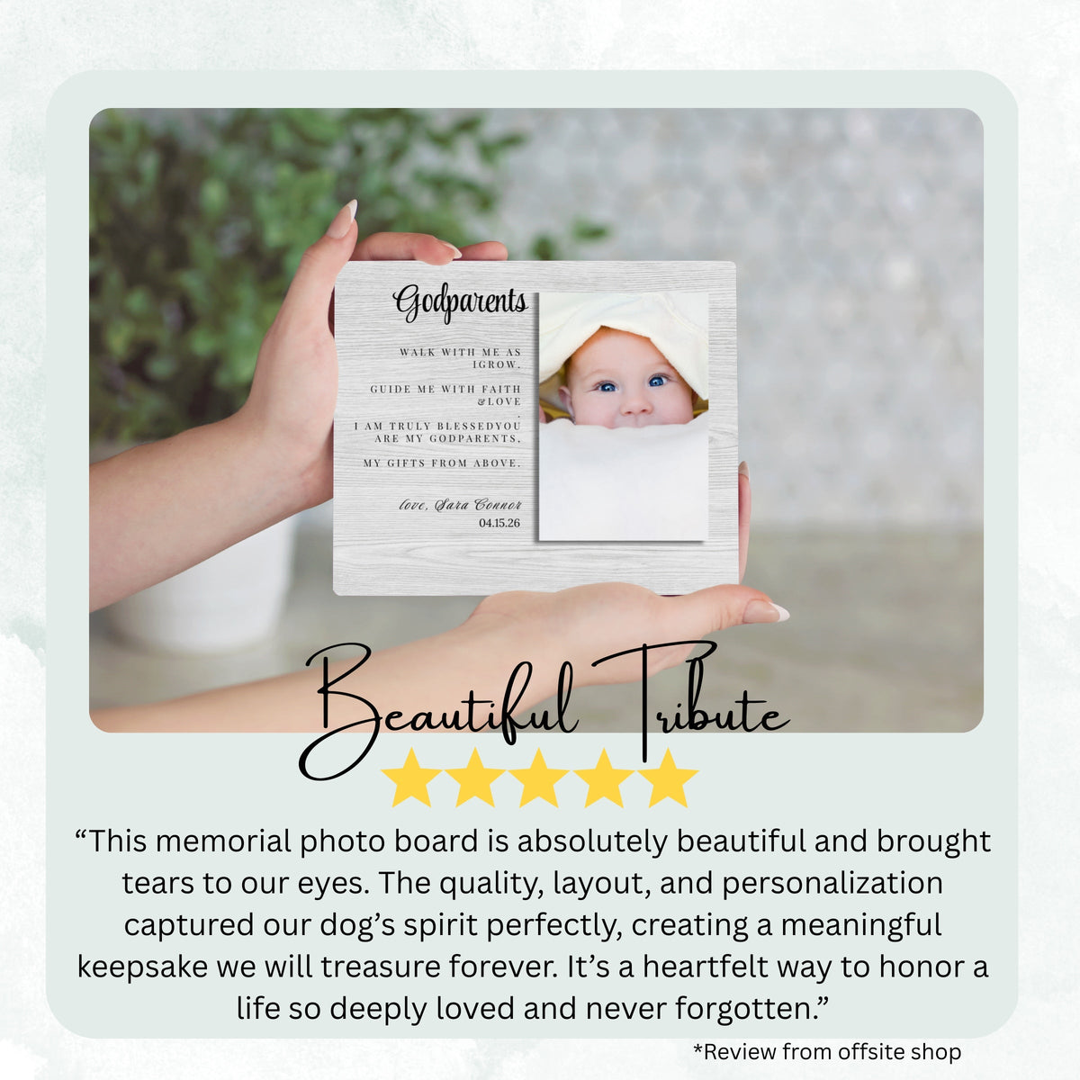 Godmother Gift, Personalized Godparent Photo Board, Custom Godparent Picture Board, Faith Keepsake Gift, Godparent Proposal Custom Gift personalized photo board — image 8 of 13