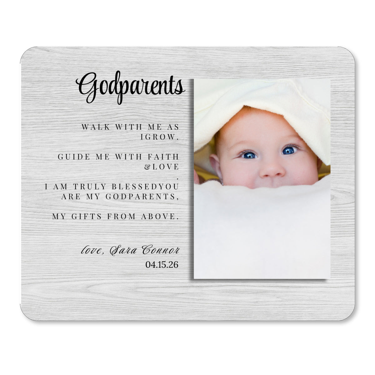 Godmother Gift, Personalized Godparent Photo Board, Custom Godparent Picture Board, Faith Keepsake Gift, Godparent Proposal Custom Gift personalized photo board — image 1 of 13