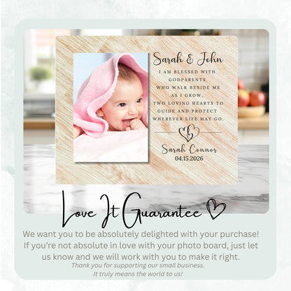 Baptism Gift, Personalized Godparent Photo Board, Custom Godparent Picture Board, Faith Keepsake Gift, Godparent Proposal Unique Photo Decor personalized photo board — image 6 of 13