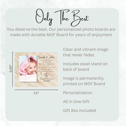 Baptism Gift, Personalized Godparent Photo Board, Custom Godparent Picture Board, Faith Keepsake Gift, Godparent Proposal Unique Photo Decor personalized photo board — image 7 of 13